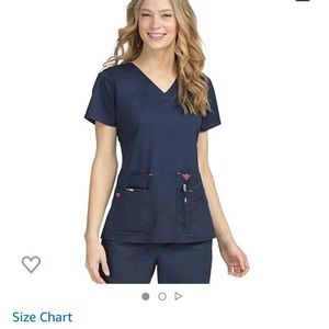 Med Couture Navy and Apricot Scrub set